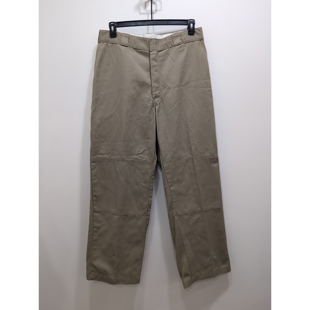 Dickies Men's 36x32 Loose Fit‎ Double Knee Khaki Work Pants